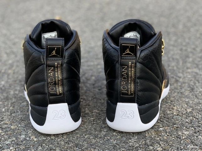 Rep AO6068-007 Black 'Reptile' Retro Gold-White Air 12 Metallic Jordan 0627